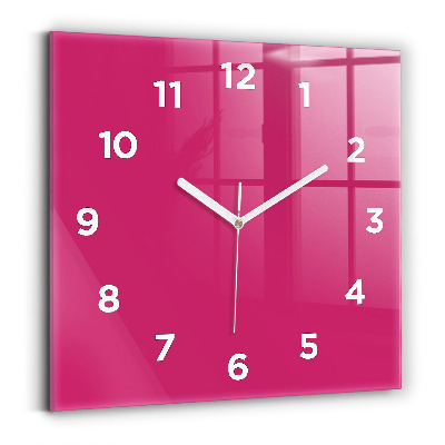 Horloge carrée en verre Rose