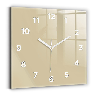 Pendule carrée en verre Beige