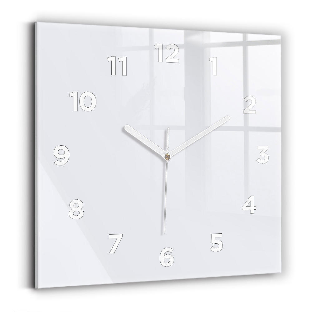 Horloge carrée en verre Blanc