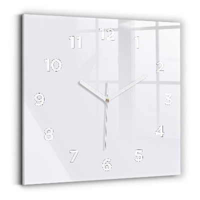 Horloge carrée en verre Blanc