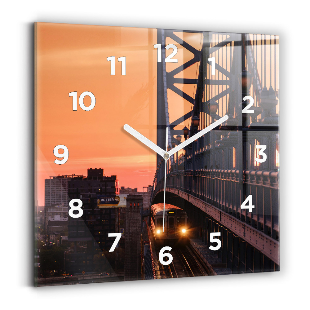 Pendule carrée en verre Pont Benjamin Franklin