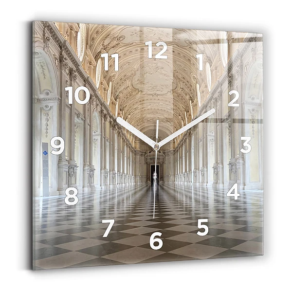 Horloge carrée en verre Musée de La Veneria Reale