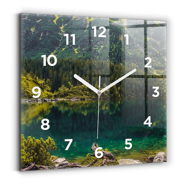 Pendule carrée en verre Morskie Oko dans les Tatras