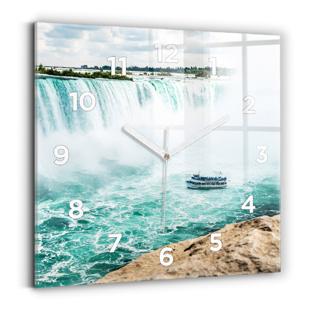 Horloge murale carrée Bateau et Niagara