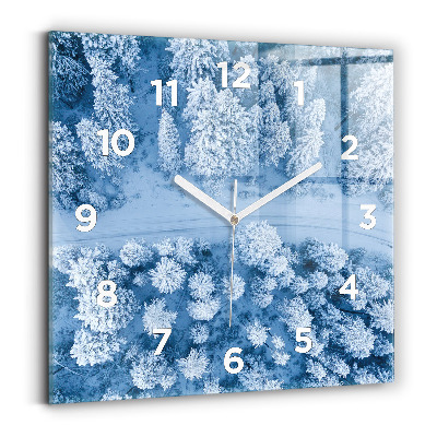 Pendule carrée en verre Forêt vue d'un drone