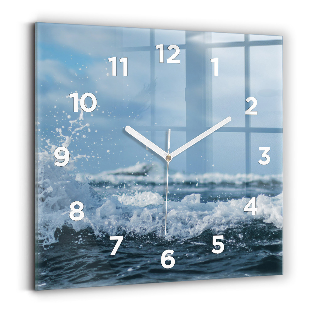 Horloge carrée en verre Photographie de vagues