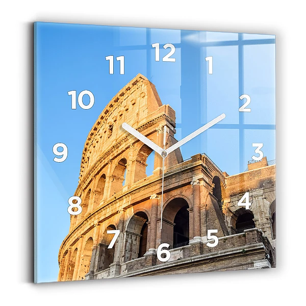 Horloge carrée en verre Colisée de Rome