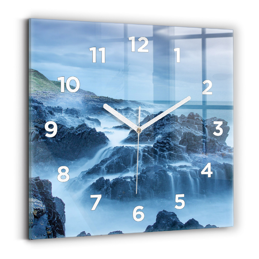 Horloge carrée en verre Phare