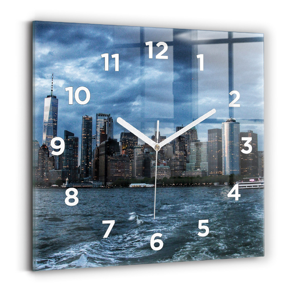 Pendule carrée en verre Panorama New York