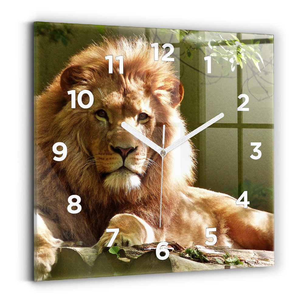 Horloge murale carrée Portrait d'un lion