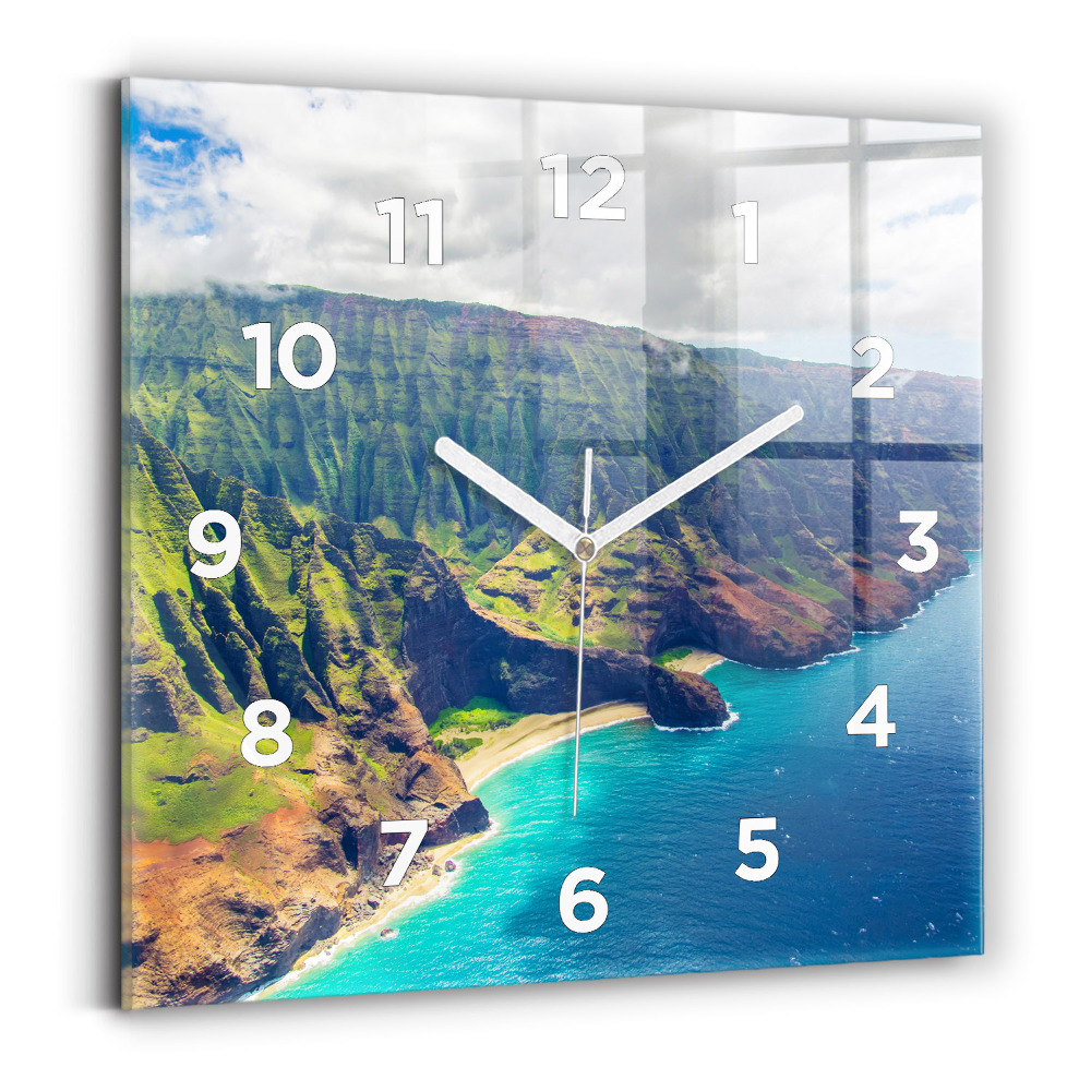 Horloge murale carrée Mer à Hawaï