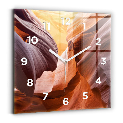 Horloge carrée en verre Canyon d'Antilope