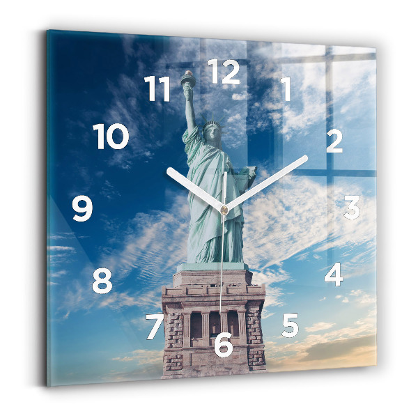 Horloge murale carrée Statue de la Liberté à New York
