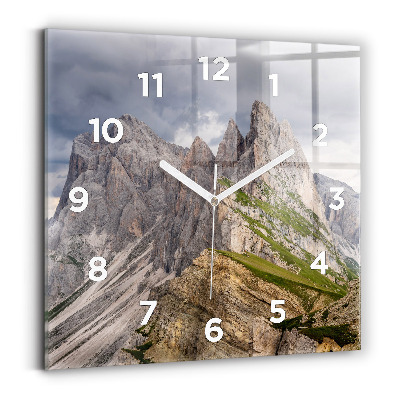 Horloge carrée en verre Montagnes rocheuses