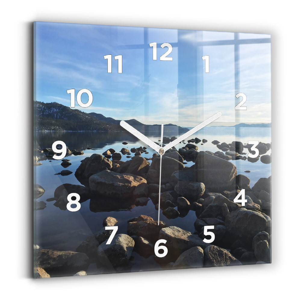 Horloge carrée en verre Vue sur la mer