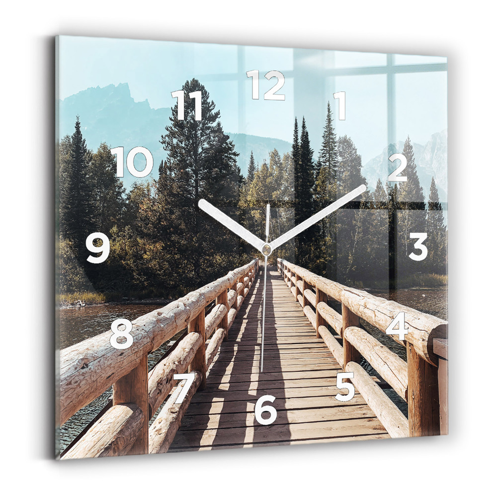 Horloge murale carrée Montagnes à Yellowstone