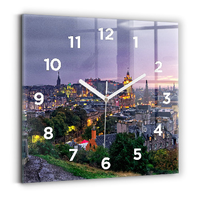 Pendule carrée en verre Édimbourg depuis Calton Hill