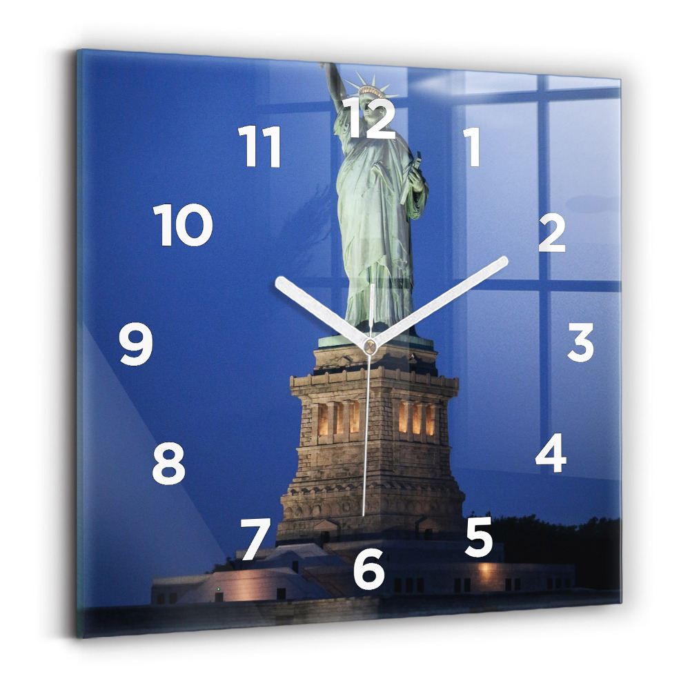 Pendule carrée en verre Statue de la Liberté à New York