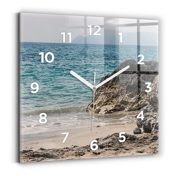 Horloge murale carrée Vue de la mer Méditerranée