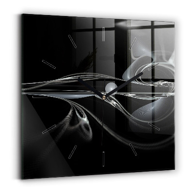 Pendule carrée en verre Fumée abstraite