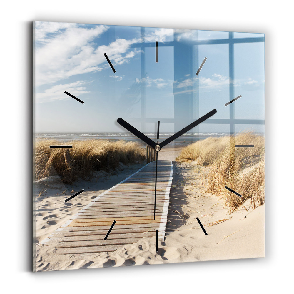 Horloge murale carrée Vue de la plage