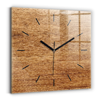 Horloge carrée en verre Bois clair