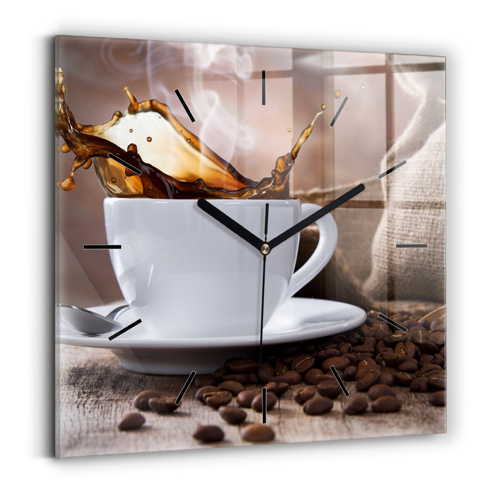 Horloge murale carrée Tasse de café