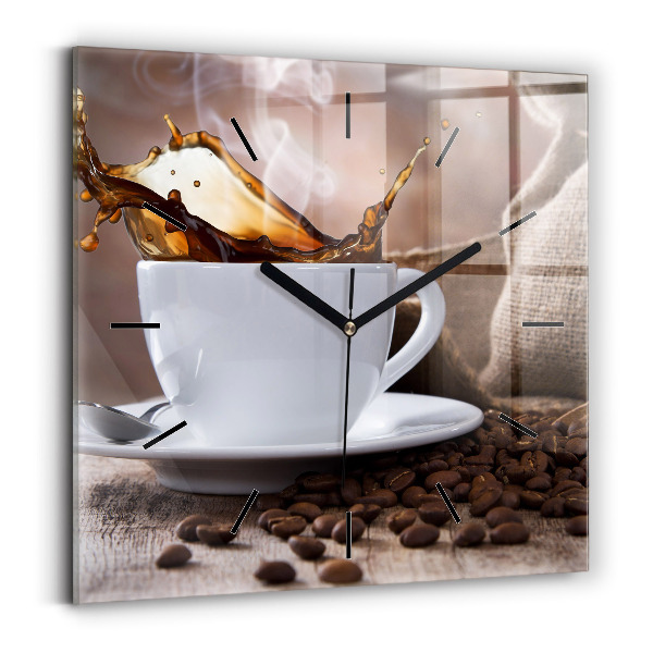 Horloge murale carrée Tasse de café