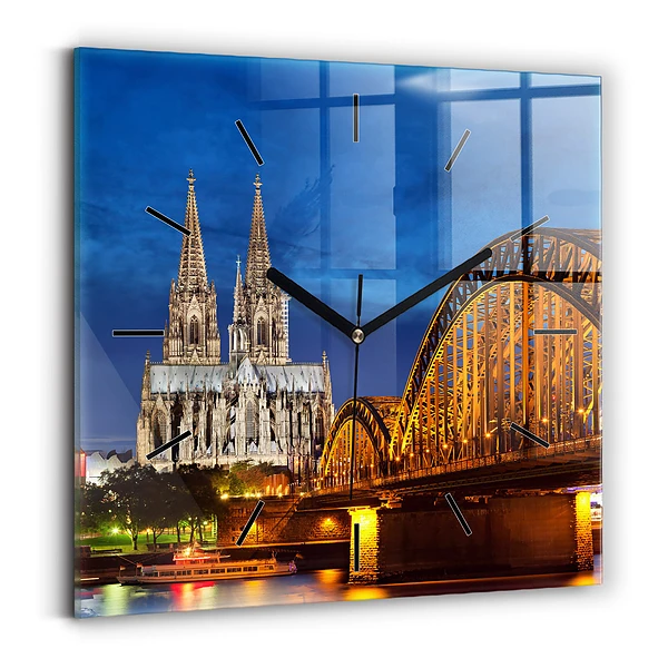 Pendule carrée en verre Pont en Allemagne