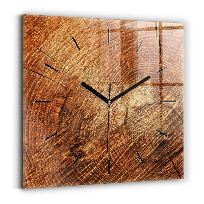 Horloge carrée en verre Vieux tronc d'arbre