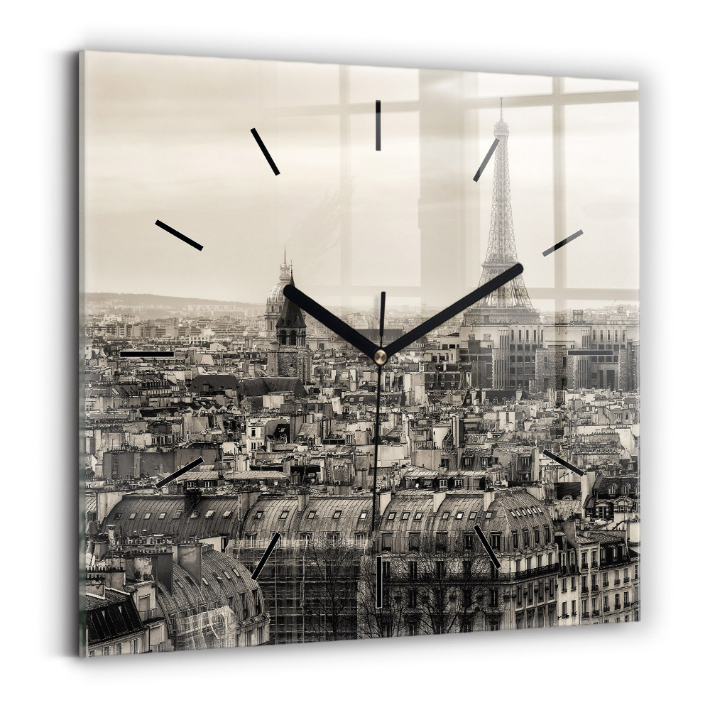 Horloge murale carrée Panorama de Paris