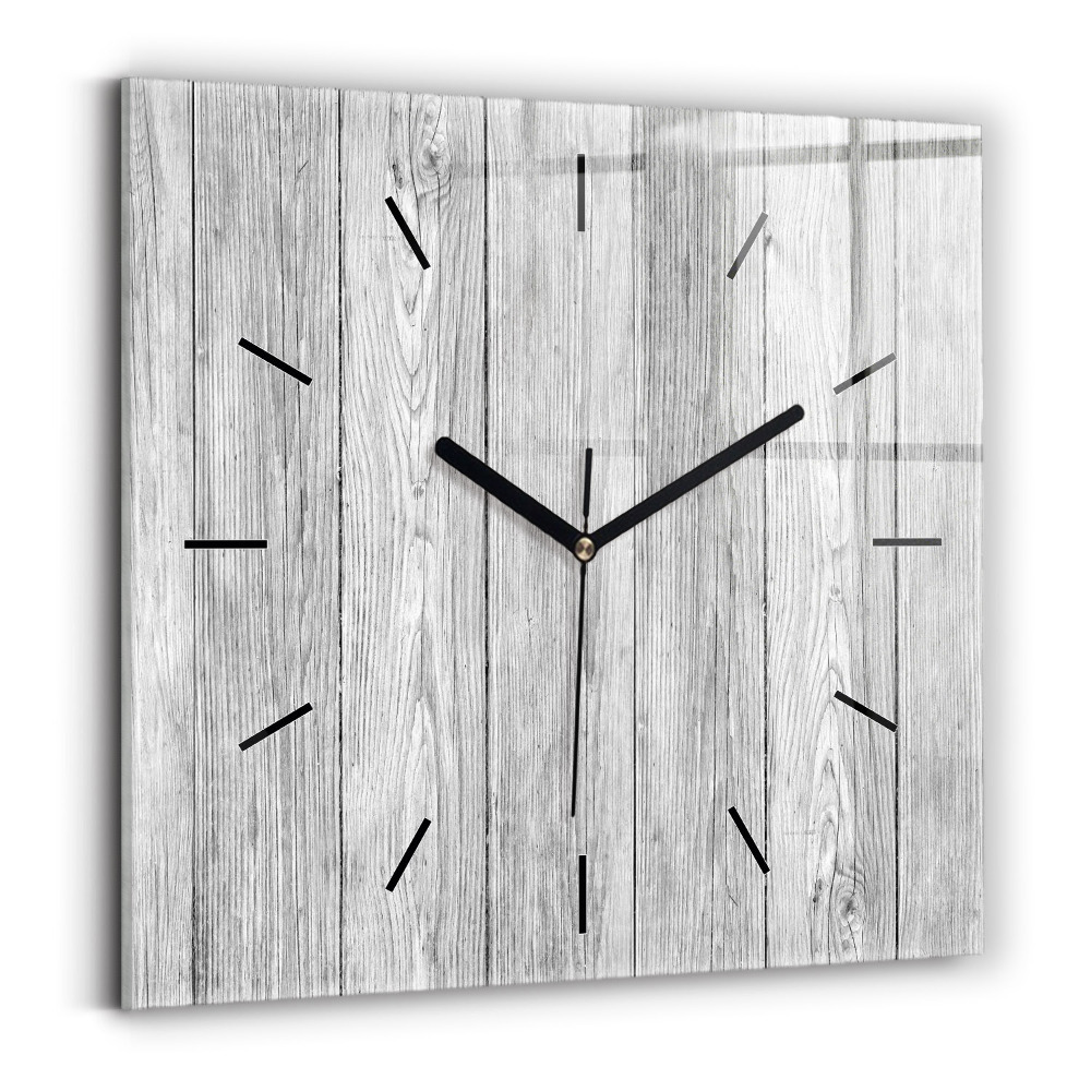 Pendule carrée en verre Panneaux en bois