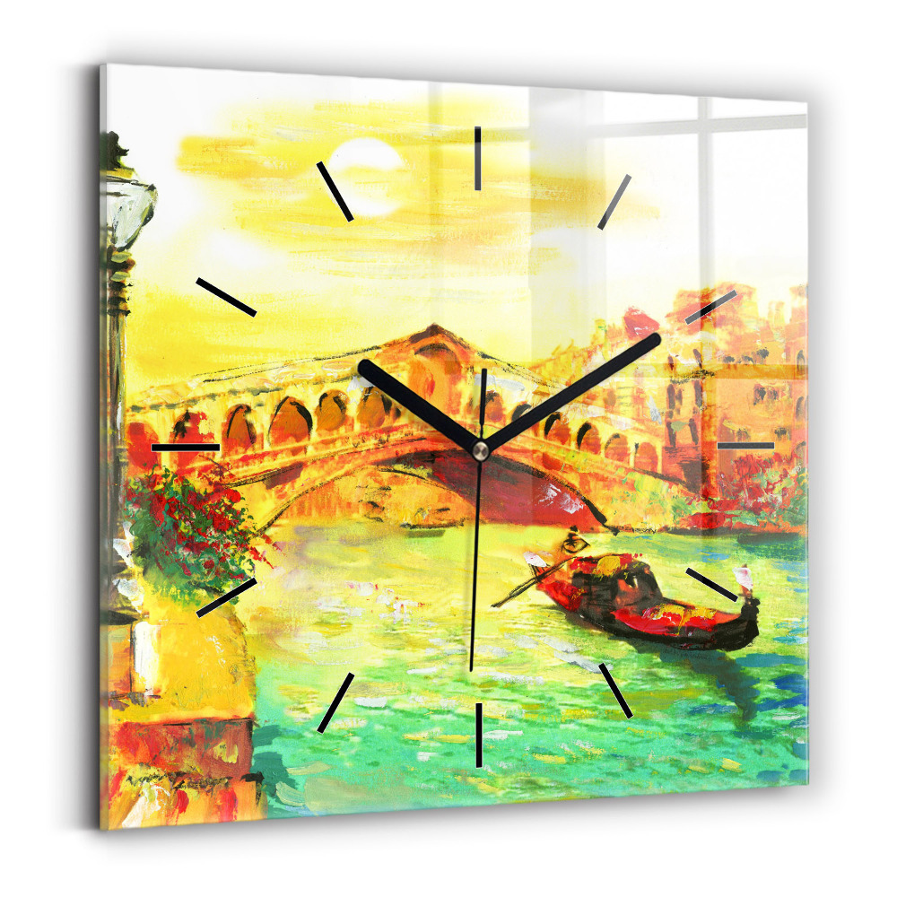 Horloge murale carrée Pont du Rialto à Venise