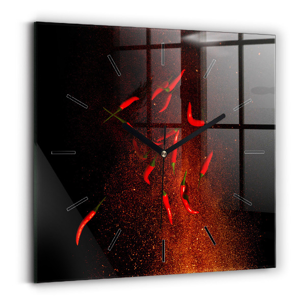 Horloge murale carrée Piments