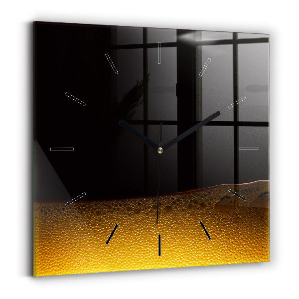Pendule carrée en verre Jus d'orange