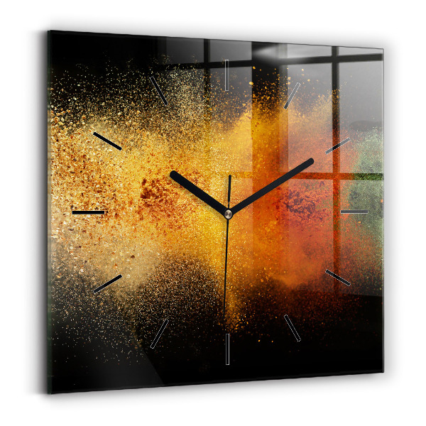 Horloge murale carrée Épices éparpillées