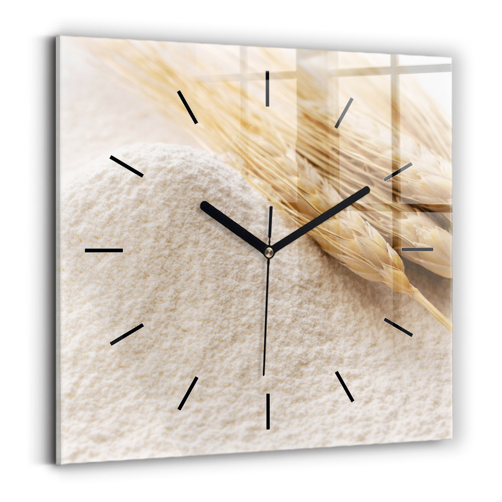 Horloge carrée en verre Farine et épis