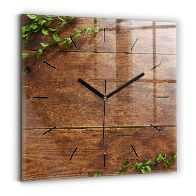 Horloge murale carrée Bois rustique