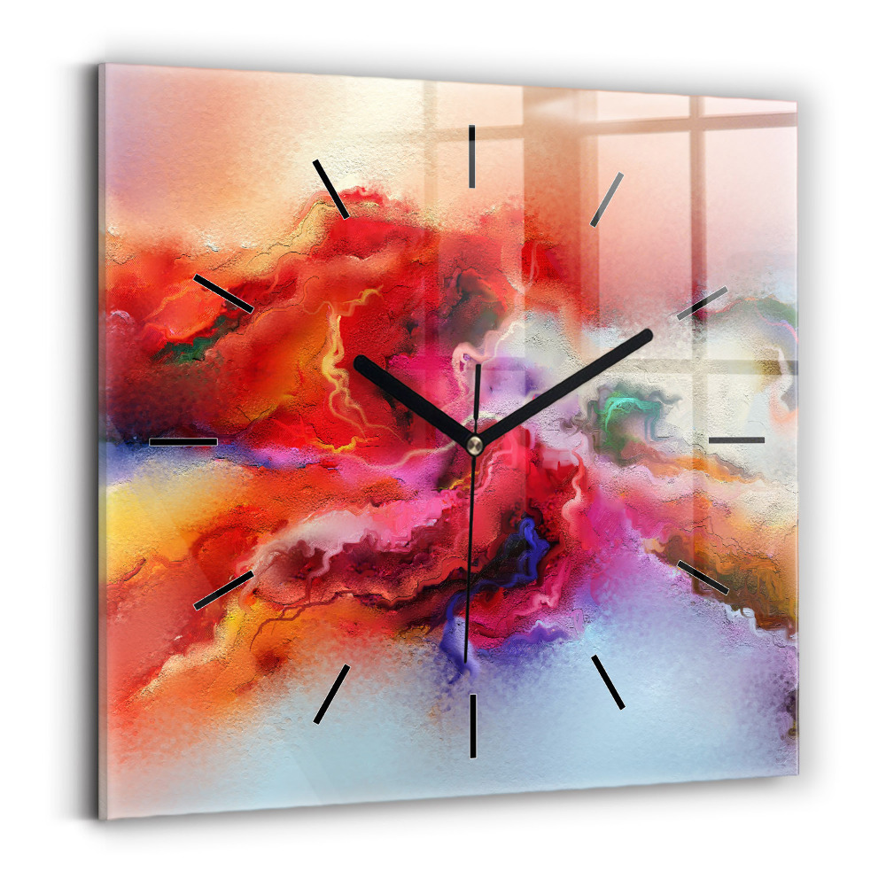 Horloge carrée en verre Peinture renversée