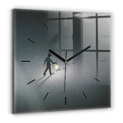 Horloge murale carrée Vagabond dans l'obscurité
