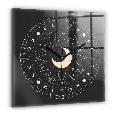 Horloge carrée en verre Phases de la lune