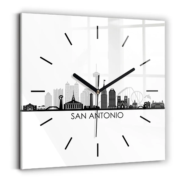 Horloge murale carrée Ville de San Antonio Texas