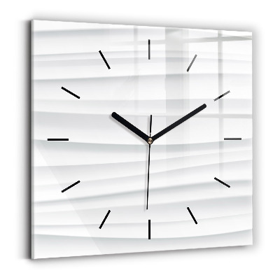 Horloge carrée en verre Texture de vagues