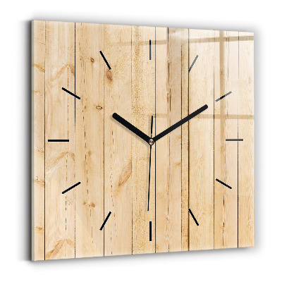 Horloge murale carrée Planches de bois