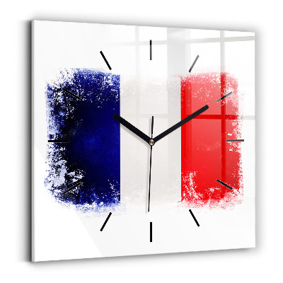 Horloge murale carrée Drapeau de la France