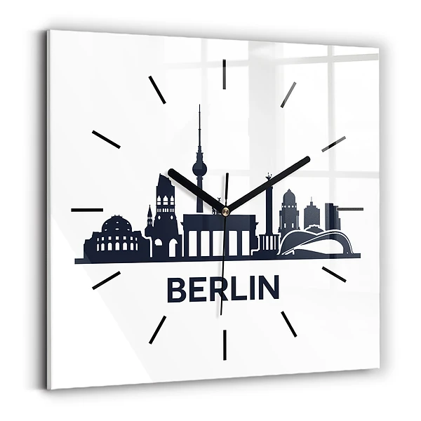 Pendule carrée en verre Illustration de la ville de Berlin