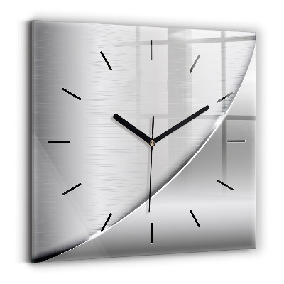 Horloge carrée en verre Motif argenté