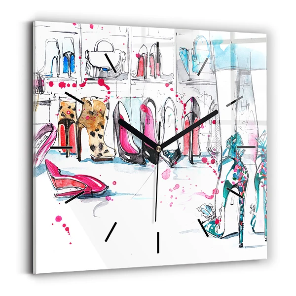 Horloge carrée en verre Élément de féminité