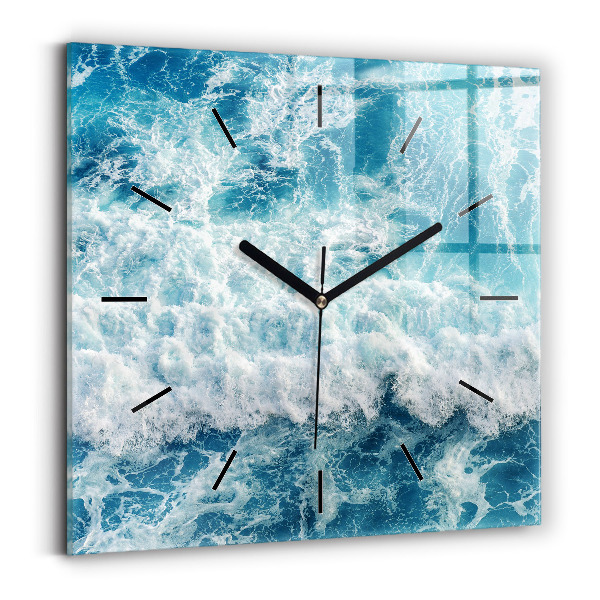 Horloge murale carrée Vagues de mer