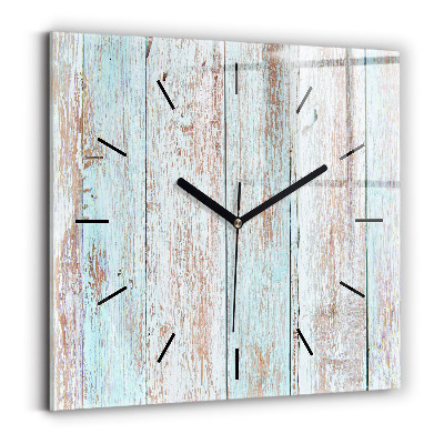 Pendule carrée en verre Bois pastel